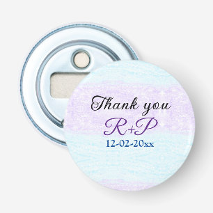 Blue purple ombre glitter sparkle thank you add bottle opener