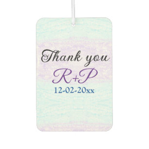 Blue purple ombre glitter sparkle thank you add car air freshener