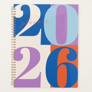 Blue Purple Orange Bold Year Colour Block Planner