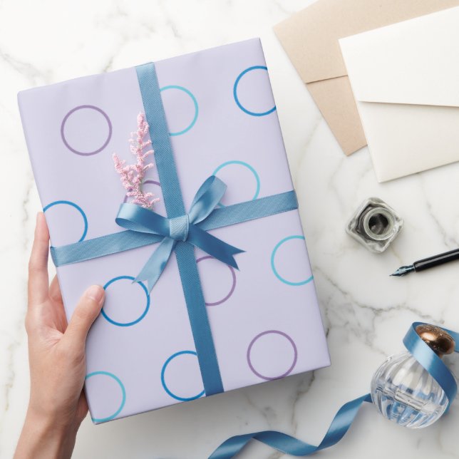 Blue Purple, Pastel Polka Dot Wrapping Paper (Gifting)