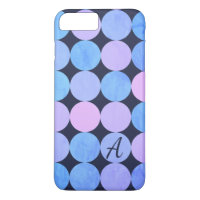 Blue Purple & Pink Circles Monogram