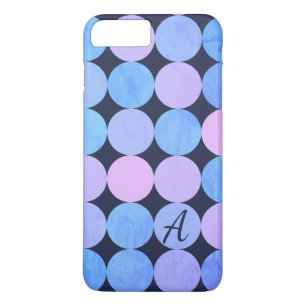 Blue Purple & Pink Circles Monogram Case-Mate iPhone Case