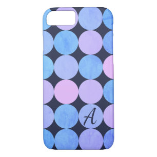 Blue Purple & Pink Circles Monogram Case-Mate iPhone Case