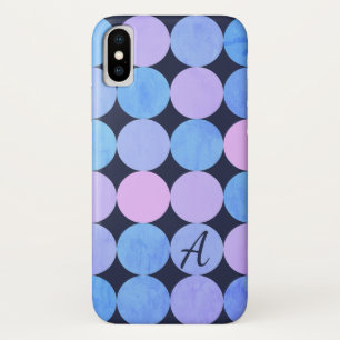 Blue Purple & Pink Circles Monogram Case-Mate iPhone Case