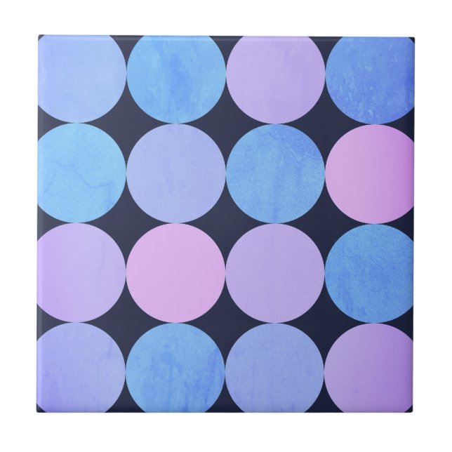Blue Purple & Pink Circles Tile (Front)