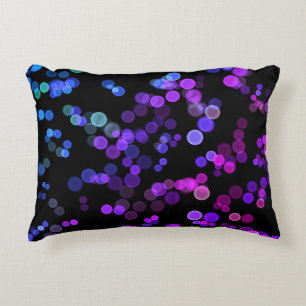 Blue Purple Pink Green Abstract Bubble Pattern Decorative Cushion