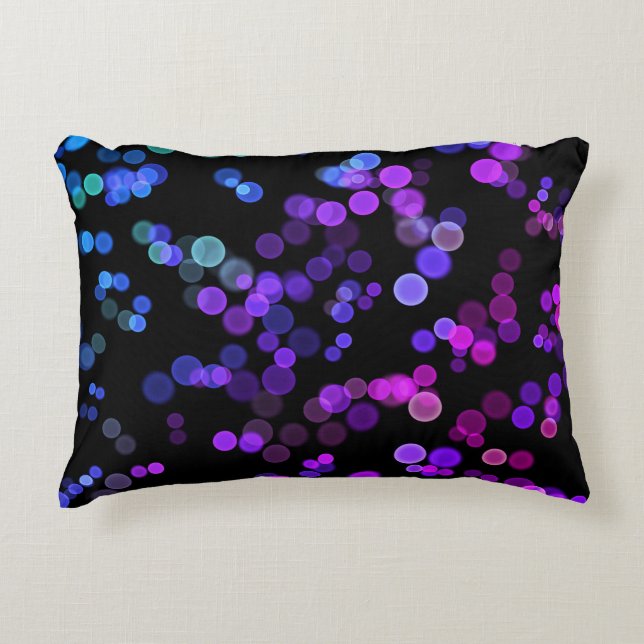 Blue Purple Pink Green Abstract Bubble Pattern Decorative Cushion (Front)