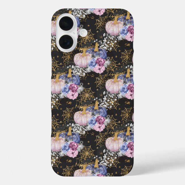 BLUE PURPLE PINK WHITE HALLOWEEN PUMPKINS Case-Mate iPhone CASE (Back)