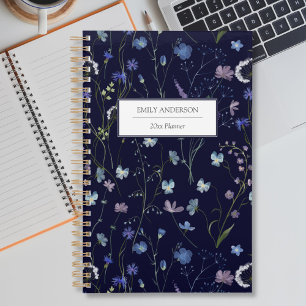 Blue Purple Pretty Wildflower Floral Pattern 2026 Planner