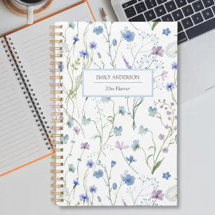 Blue Purple Pretty Wildflower Floral Pattern 2026 Planner