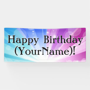 Blue/Purple Ray Personalised Birthday Party Banner