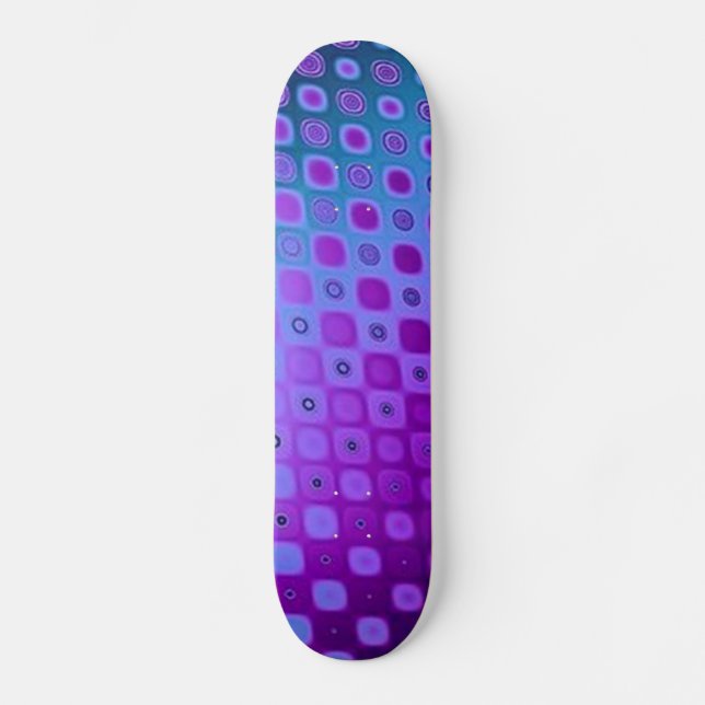Blue Purple Retro Pattern Skateboard (Front)