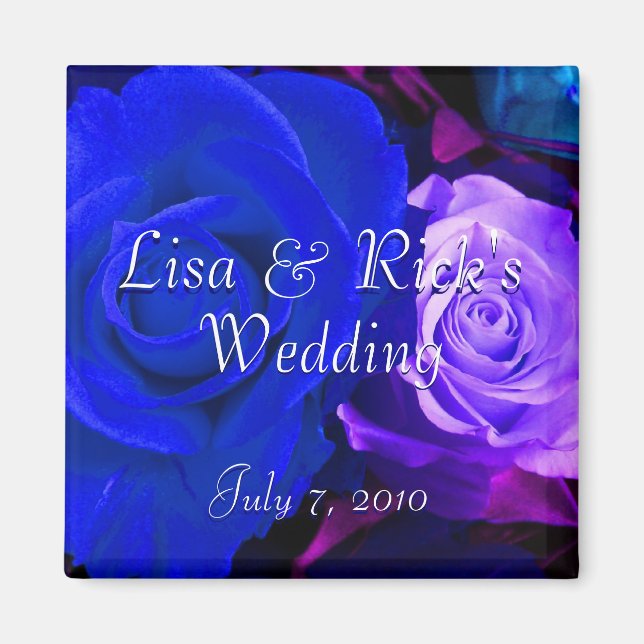 Blue Purple Rose Magnet (Front)
