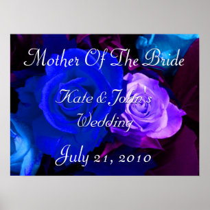 Blue Purple Rose Poster