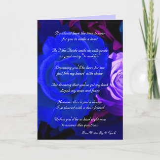 Blue Purple Rose Will You Be My Bridesmaid Invitat Invitation