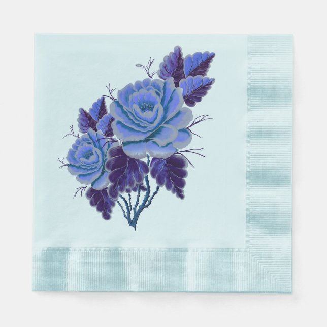 Blue&Purple roses Napkin (Front)