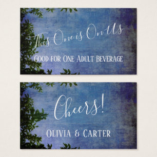 Blue & Purple Rustic Vintage Drink Tickets
