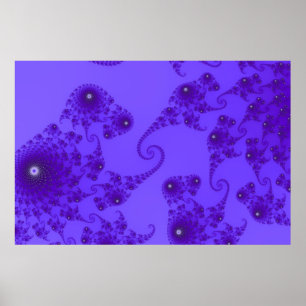 Blue Purple Seahorse Herd Poster