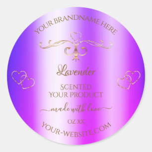 Blue Purple Shimmery Gold Ornate Product Labels