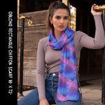 Blue & Purple Shiny Look Abstract Pattern Long Scarf<br><div class="desc">Scarf with colourful shades in abstract art patterns that give a shiny look.  Personalise this template if you want to exchange the image. Customise further for more changes. Contact Sandy at admin@giftsyoutreasure.com for help.</div>