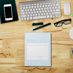 Blue Purple Small Business Invoice Notepad