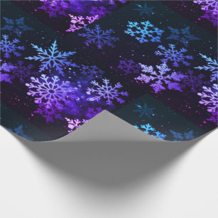 Blue & Purple Snowflakes Wrapping Paper