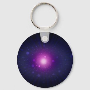 Blue Purple Space Galaxy Stars Abstract Key Ring