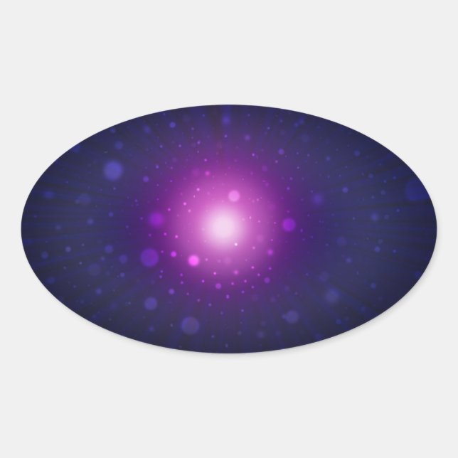 Blue Purple Space Galaxy Stars Abstract Oval Sticker (Front)