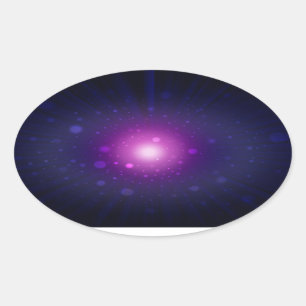 Blue Purple Space Galaxy Stars Abstract Oval Sticker