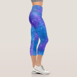 Blue & Purple Sparkling Girly Chic Pattern Capri Leggings<br><div class="desc">This modern design features a sparkling blue and purple pattern #leggings #clothing #apparel #gifts #fitness #sports #fitnessapparel #fitnessclothing #fashion #fashionable #style #stylish #trendy #trending</div>