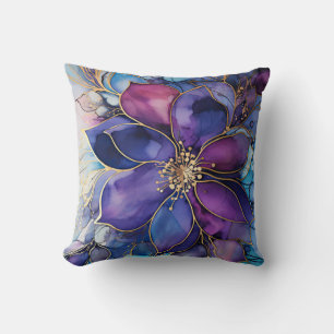 Blue & Purple Stained Glass  Cushion