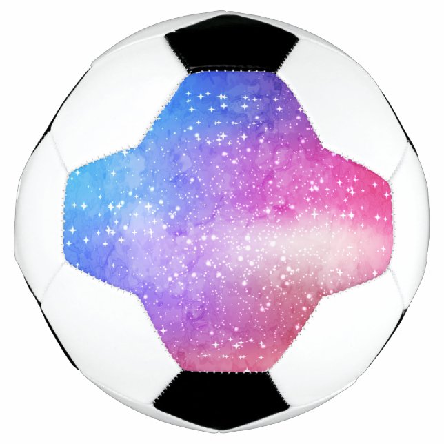 Blue purple starry galaxy sky soccer ball (Front)