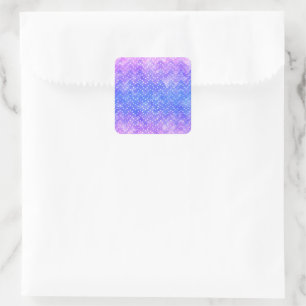 Blue Purple Starry Night Sky Galaxy Watercolor Square Sticker