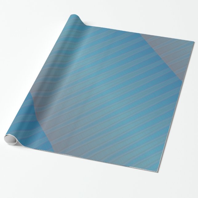 Blue Purple Stripe Modern Geometric Abstract Wrapping Paper (Unrolled)