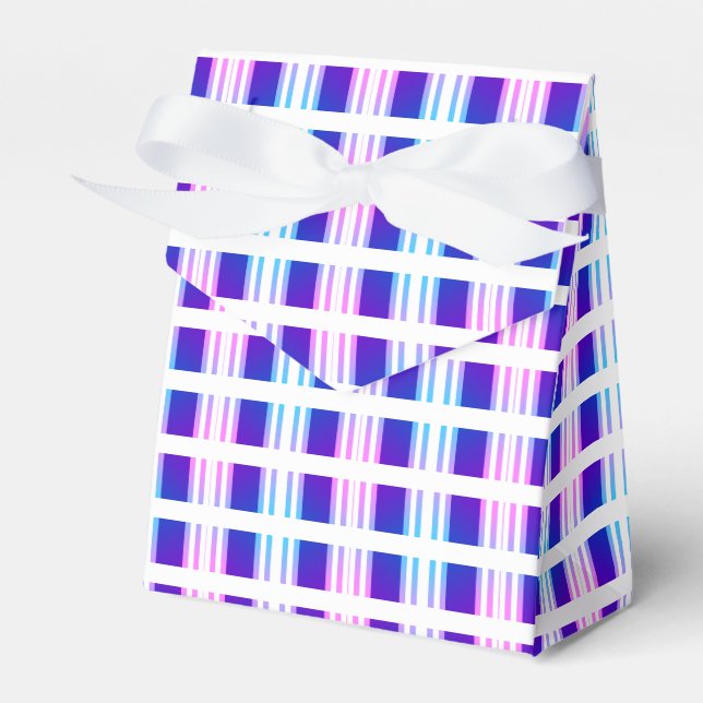 blue & purple striped electric retro  favour box (Front Side)
