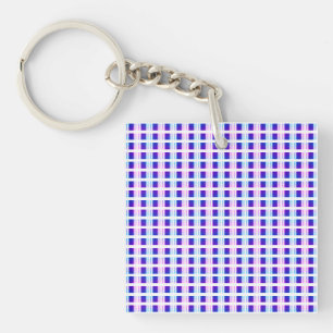 blue & purple striped electric retro  key ring