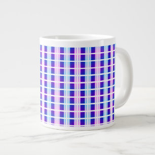 blue & purple striped electric retro  large coffee mug