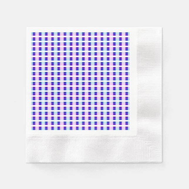 blue & purple striped electric retro  napkin (Front)