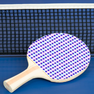 blue & purple striped electric retro  ping pong paddle