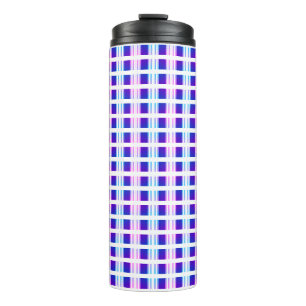 blue & purple striped electric retro  thermal tumbler