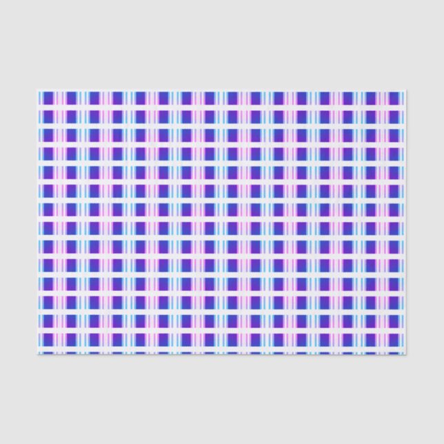 blue & purple striped electric retro  tissue paper (Front)