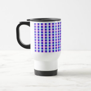 blue & purple striped electric retro travel mug