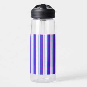blue & purple striped electric retro  water bottle