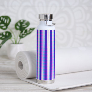 blue & purple striped electric retro  water bottle