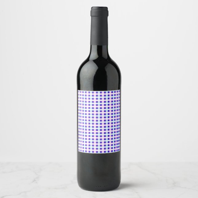 blue & purple striped electric retro  wine label (Front)