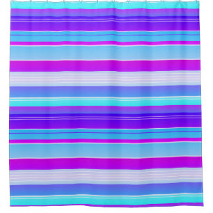 Blue purple striped Shower Curtain