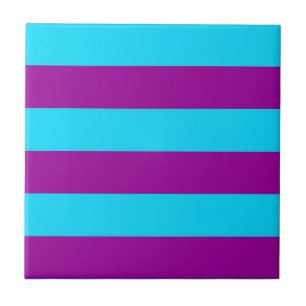 Blue Purple Stripes Design  Tile