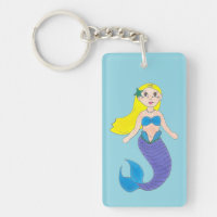 Blue Purple Swimming Ocean Mermaid Personalised