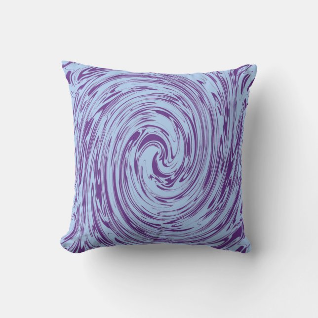 Blue Purple Swirls Abstract Pattern Stylish Custom Cushion (Front)