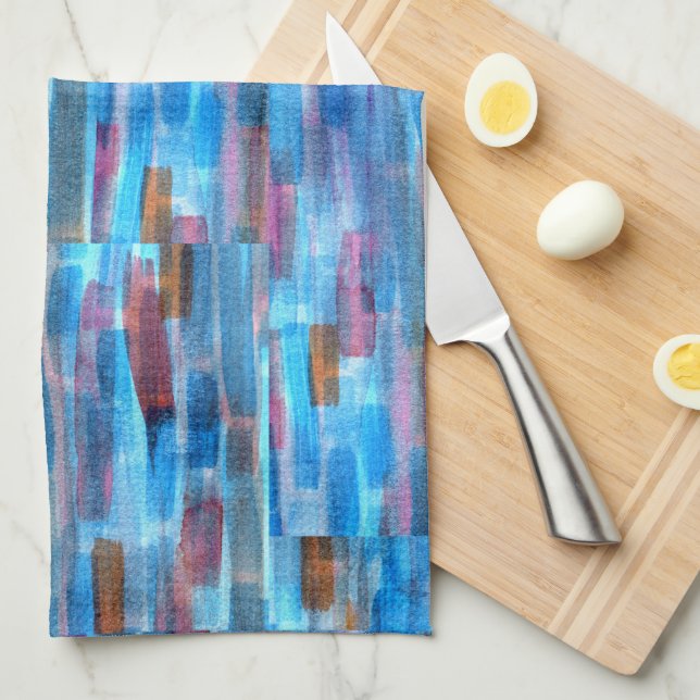 Blue Purple Tea Towel (Quarter Fold)